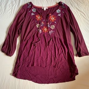 Maroon Floral Shirt